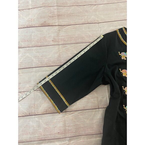 Vintage Bob Mackie Elephant Embroidered Werable Art Button Front Evening Jacket - Picture 8 of 13